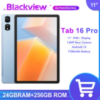 Blackview Tab16 Pro Tablet 11'' FHD+ Display 24GB(8+16) RAM+256GB ROM Android 14 13MP Rear Camera 7700mAh Battery Tablets