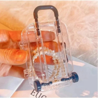 Mini Koper Plastik Transparan / Mini Tempat Holder Aksesoris Perhiasan / Multifungsi Koper Mini / Cu