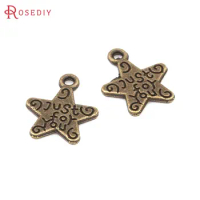 50PCS Antique Bronze Antique Silver Zinc Alloy Just for you Star Charms Diy Jewelry Making Necklace Earrings Accessories