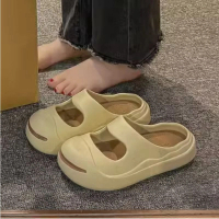 室內開口笑包頭拖鞋【卡其  36-41碼】【下單后聯絡客服確認發貨尺碼 】 