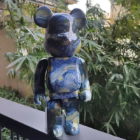 Bearbrick 400% 28cm Building BE@RBRICK BB Van Gogh Star Trend Ornament Acrylic Display Toy Oil Painting Pattern Collectio