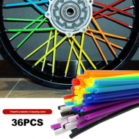 Motorcycle Wheel Spoke Protector Wraps Rims Skin Trim Covers Pipe For Motocross Bicycle Bike Decorate Kit 7 Colors Optional