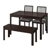 EKEDALEN/EKEDALEN 餐桌椅組, 深棕色/orrsta 淺灰色