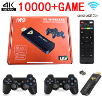 M9 TV Stick game stick 10000 permainan Android 12 UHD 4K konsol permainan Video 5G pengawal tanpa wayar H313 sistem TV IPTV pintar duplo