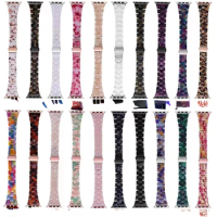 uhgbsd Watchband Bracelet Accessories For ApplewAtch8 Apple Watch Strap Iwatch4567/SE Small Waist Glasses Adhesive Resin Band