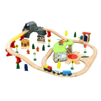 Track Set Children Rail Car Toy Large Garage Transport Cave Train Wooden Compatible With Wooden Track 1:64 Gift Pd07