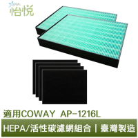 怡悅 HEPA*2+活性碳*4清淨機濾網 適用：Coway AP-1216L/1216