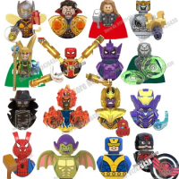 Hot Toys Marvel Building Blocks Iron Man Mini Doctor Strange Hulk Thanos SpiderMan Venom Hawkeye Bricks Toys Figures anime