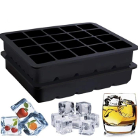 Ice Cube Mold Silicone Chocolate Ice Cream Jelly Candy Pudding Mold Tray Maker Holder with Lid Easy Release 20 Grid