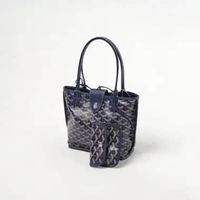Tas GOYARD MINI ANJOU 2026 NAVY TOTE BAG WITH POUCH 100% ORIGINAL 21X20X10, 13X9CM