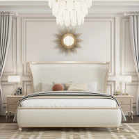 European King Size Bed Modern Luxury Pretty Villa Loft Bed Princess Comferter Camas De Dormitorio Bedroom Set Furniture