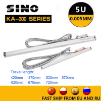 SINO 0.005mm Linear Scale TTL Glass Encoder Grating Ruler Sensor 420mm 520mm 570mm ~720mm for Lathe Milling Tools