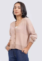 et cetera V-Neck Long Sleeve Cardigan BEIGE