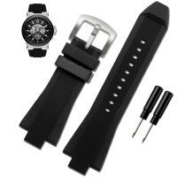 29mm -13mm Black Silicone Rubber Watch Band Strap For Fits Michael Kors Replacement MK9020