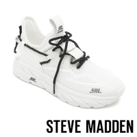 STEVE MADDEN-PROPEL 1 透氣網布厚底休閒鞋-白色