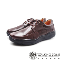 【WALKING ZONE】男 綁帶款厚底耐久站健走鞋 男鞋(深咖色)