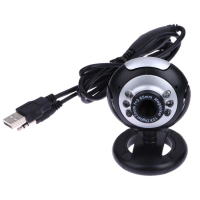 Popular USB video computer micro six-light night vision driver-free clip-on camera computer camera X