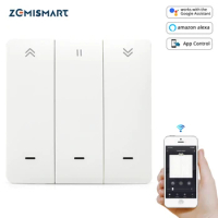 Zemismart WiFi Tuya Roller Shade Switch Wall Push Switch Alexa Echo Google Home Smart Life Timer Control