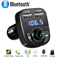 Máy nghe nhạc MP3 Bluetooth 5.0 thông minh, USB kép trong xe, Bộ thu Bluetooth FM, Nguồn cung cấp ổ 