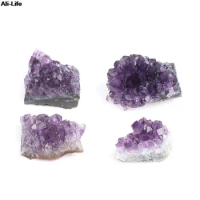 1pcs 30-50g Natural Amethyst Crystal Decoration Ornament Purple Pink Feng Shui Stone Quartz Drusy Geode Cluster Healing Stone