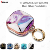 Marble Case for Samsung Galaxy Buds 2 Pro/Galaxy Buds 2 /Galaxy Buds Pro/Galaxy Buds Live Hard Cases Capa funda With Key chain