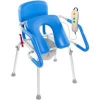 Power Uplift Commode Chair for Toilet &amp; Shower Elderly Assistance Products Assist Bedside Chair with Padded Seat Adjustable
