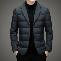 Down Jacket 2024 New Arrival Classic Suit Collar Gery Duck Down Coat Keep Warm Men Casual Top Winter Jacket Men Quality