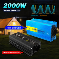 Inverter 12V To AC 220V 2000W Pure Sine/Modified Sine Wave Solar Power Inverter Transformer Voltage Frequency Converter