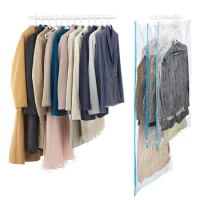 Hanging Vacuum Space Saver Sealer Bags For Clothes Space Saving Garment Hanger Organizer Vacuum Seal Storage Bag for Suit