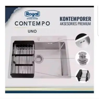 ROYAL KITCHEN SINK CONTEMPO UNO 6045 STAINLESS / BAK CUCI PIRING STAINLESS ROYAL CONTEMPO UNO 6045 M