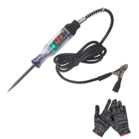 Car Truck Circuit Test Pen, Circuit Tester, 6V/12V/24V DC Digital Automotive Test Light with Gloves