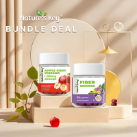 [Official-Bundle Deal⑤]Nature's Key Halal  Apple Cider Vinegar +Fiber Gummies Double Gut Motility Su