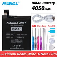 FIXBULL Original Mobile Phone Battery BM46 For Xiaomi Redmi Note 3 / Hongmi Note 3 Pro Real Capacity 4050mAh Replacement Bateria