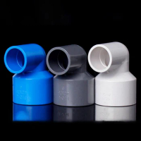 ID 20/25/32/40/50/63/75/90/110mm 90 Degree Elbow Reduce Connector PVC Pipe Fitting Garden Water Fish Tank Connector DIY 3-Color