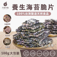 元綠生技 養生海苔脆片 黑米燒/紅藜麥/五穀堅果 3口味 100g(純素可食用/堅果/養生零食/海苔餅乾)