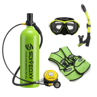 2L Scuba Diving Equipment/gear C Set Mini Tank Mask/Adapter Cylinder Oxygen Bottle Underwater Snorkeling Set