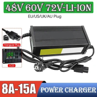 54.6V 65.7V 84V Intelligent Lithium Battery Charger 48V 60V 72V Aluminum Metal Shell High Power Fast Charger for Ebike Battery