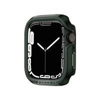 軍盾防撞 抗衝擊 Apple Watch Series 9/8/7 (41mm) 鋁合金雙料邊框保護殼(軍墨綠)