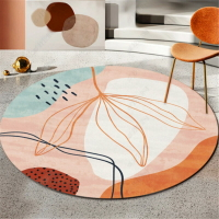 現代輕奢圓形地毯客廳沙發房間ins梳妝椅腳墊臥室床邊毯抽象圓毯