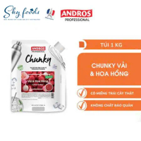 Mứt Chunky Vải và Hoa Hồng Andros (Lychee and Rose Chunky) - túi 1kg