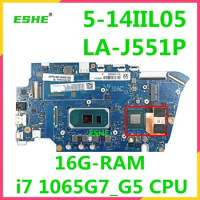 FLMS0 LA-J551P For Lenovo ideapad 5-14IIL05 Laptop motherboard i5 1035G1 i7 1065G7 CPU 8G 16G RAM 5B20Y89037 free shipping