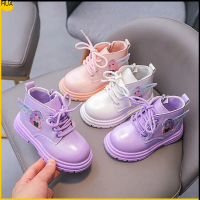 Bốt Bé Gái, Boots Bé Gái Cổ Cao Da Siêu Mềm,Giày Bốt Bé Gái Hình Công Chúa Nhũ Lóng Lánh Siêu Xinh C