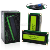 I2C 1602 LCD Display Module 16X2 Character Serial Yellow Backlight Screen for Raspberry Pi Arduino STM32 DIY Maker Project IoT
