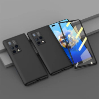 Hard PC Flip Case For Huawei Mate X2 Phone Cover with Tempered Glass Screen Protector Anti-Shock Full Cover for Huawei Mate X2