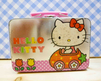 【震撼精品百貨】Hello Kitty 凱蒂貓 HELO KITTY鐵盒-手提鐵盒-草莓汽車 震撼日式精品百貨