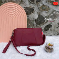 Caroline by Inoe Tas Selempang Wanita Chocoly Marun Multifungsi Bisa Jadi Dompet Dengan Tali Pendek 