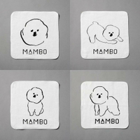 claska MAMBO -比熊犬 日本製純棉手帕