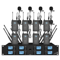 UHF wireless microphone 8 channel hand holding clip meeting microphone is suitable for church stage performance microphone