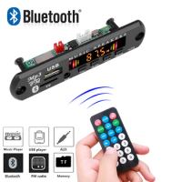 9V 12V Bluetooth 5.0 MP3 WMA Decoder Board Wireless Car Audio USB TF FM Radio Module Color Screen MP3 Player with Remote Control