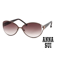 【ANNA SUI 安娜蘇】ANNA SUI 日本安娜蘇 復古時尚金屬雕刻造型太陽眼鏡 咖(AS64702)